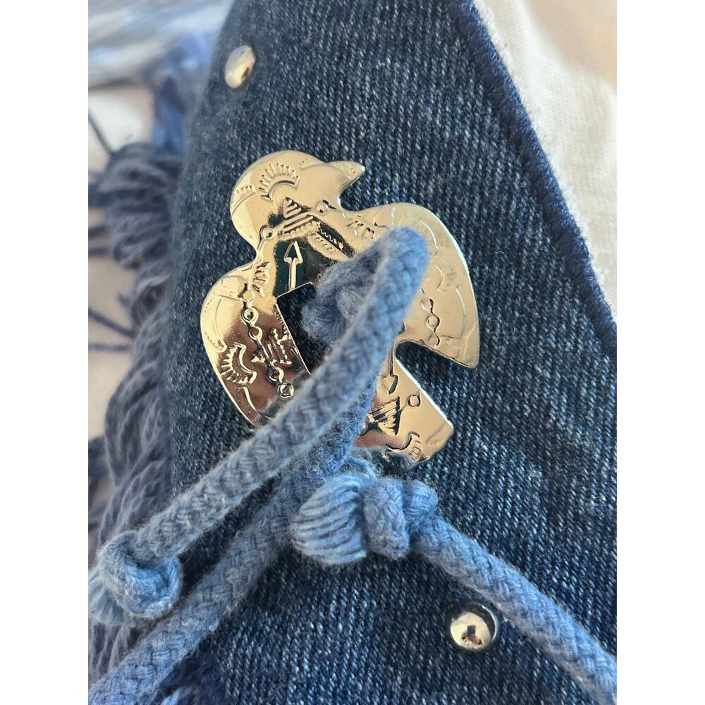 Vintage Joanie W Denim Fringe Western T-Shirt Made in USA western style classic - Picture 7 of 11